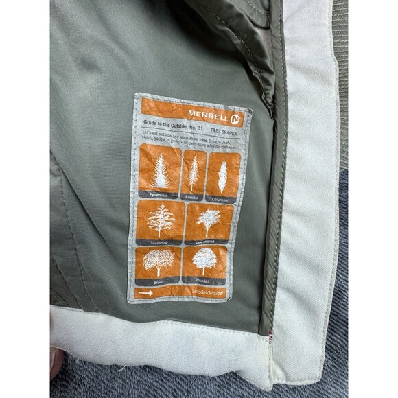 Merrell Womens Opti Shell Jacket Size Medium Kaki Brown Waterproof Fleece Lined - Picture 13 of 16